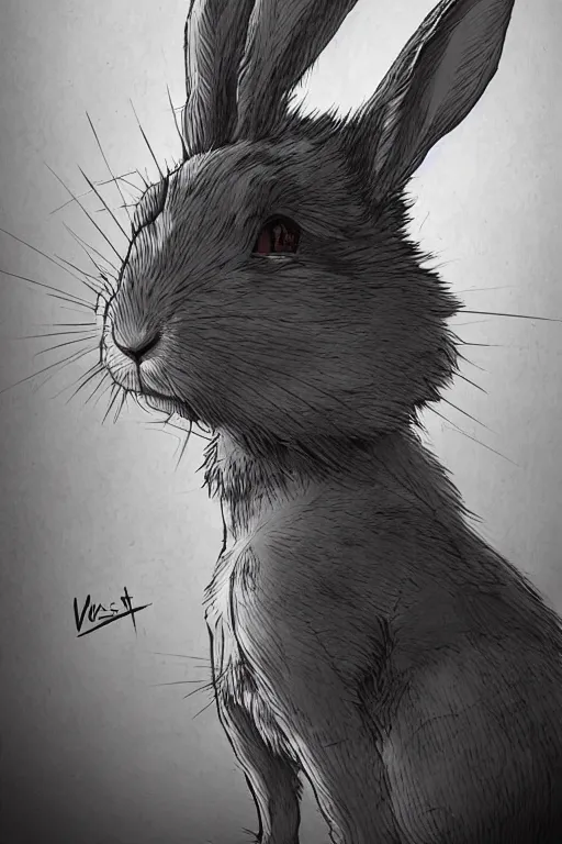 Image similar to rabbit as a hitman, dynamic lighting, fantasy concept art, trending on art station, stunning visuals, creative, cinematic, ultra detailed, comic strip style