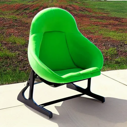 Prompt: nikocado avocado as an avocado shaped chair, la - z - boy, comfy, includes cup holders,