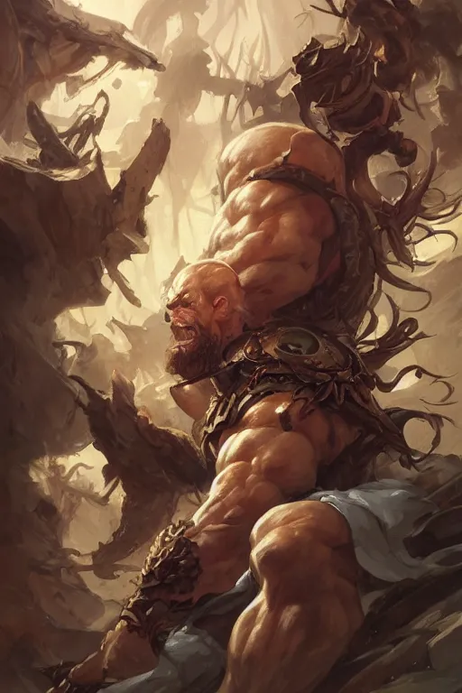 Image similar to photography of jesper ejsing, deep focus, hulking herculean ogre jesus christ. d & d, fantasy, intricate, elegant, highly detailed, digital painting, artstation, concept art, matte, sharp focus, illustration, hearthstone, art by artgerm and greg rutkowski and alphonse mucha