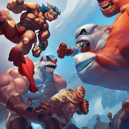 Image similar to hero world street sharks, behance hd by jesper ejsing, by rhads, makoto shinkai and lois van baarle, ilya kuvshinov, rossdraws global illumination