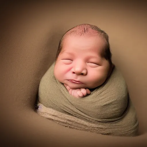 Prompt: a hyper - muscular newborn baby, highly detailed photography