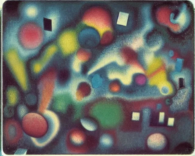 Prompt: Hazy polaroid collage. glass cubes falling from the sky. Dark ooze as figure, bright colored textured space as ground. Abstract experience, visions of the afterlife and visions of the beginning of the universe. Tubes and swirls. Aesthetics of colorless Kandinsky. Yves Tanguy wasteland with Magritte surrealism. cubes cubes wide open space, wide open space, wide open space, cubes, cubes