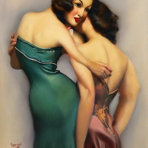 Image similar to best friends, painting by vargas, rolf armstrong