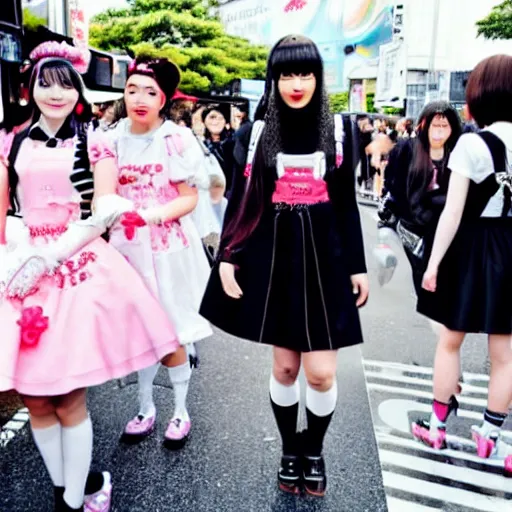 Image similar to martin shkreli in kawaii maid dress at harajuku tokyo street fashion event, photo from vogue magazine