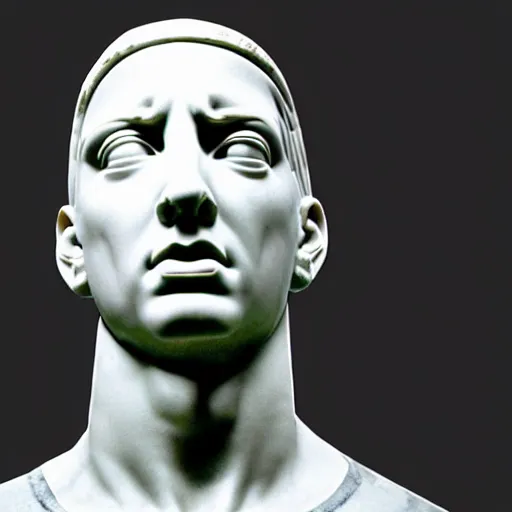 Image similar to eminem as a greek marble statue