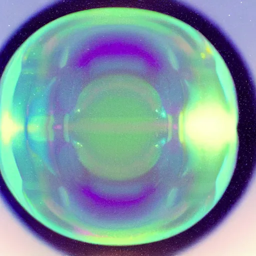 Prompt: a bubble, iridescent, thin film refraction