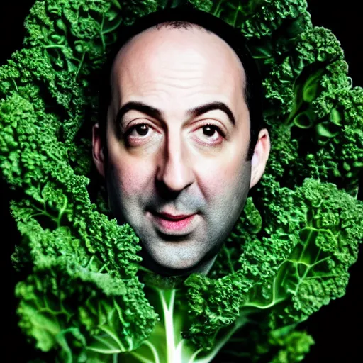 Image similar to tony hale double exposure head of kale