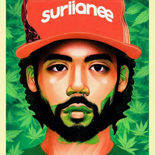 Image similar to marijuana profile picture by sachin teng x supreme, miami, organic painting, marijuana smoke, matte, hiphop, hard edges, energetic, 3 d shapes, asymmetrical, smoke, green, highly detailed