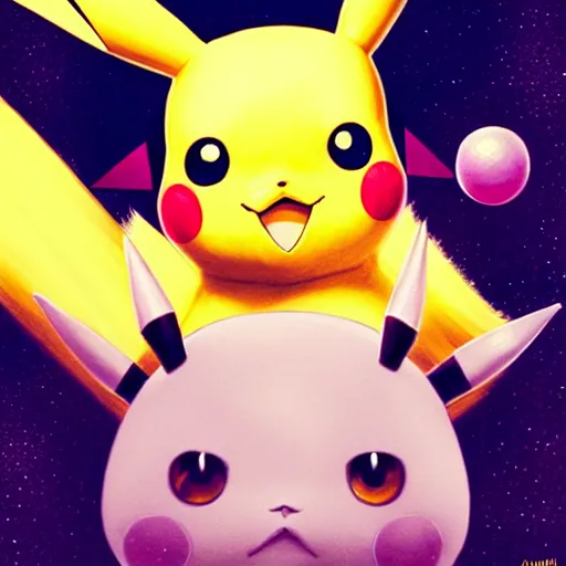 Image similar to a very real looking pikachu, it has yellow hair and a beautiful unconventional face, deep space in the background, elegant, highly detailed, digital painting, artstation, realism, concept art, pop, smooth, mythological, sharp focus, qualia, illustration, art by mark ryden 3 d 8 k ultra detailed