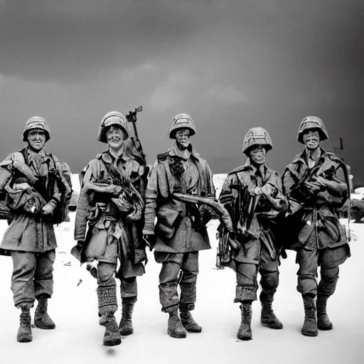 Image similar to band of brothers futuristic soldiers epic photo 35 mm