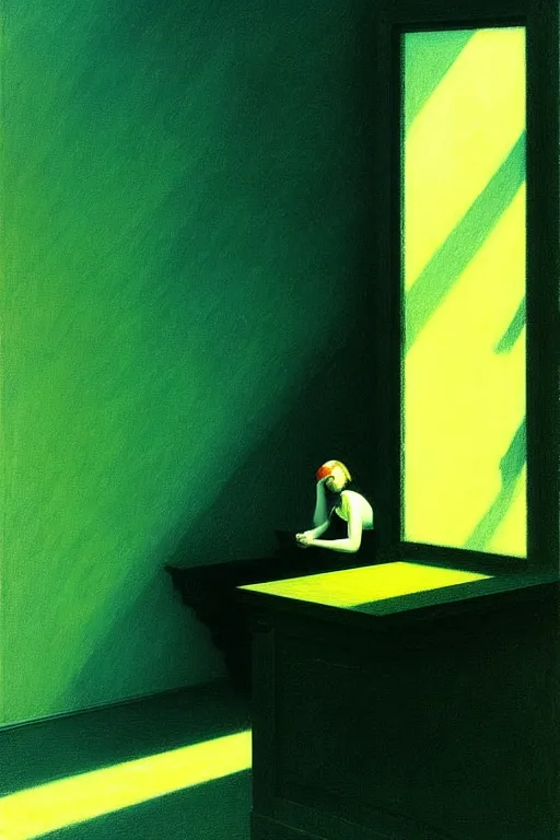 Image similar to depression, edward hopper and james gilleard zdzislaw beksisnski higly detailed