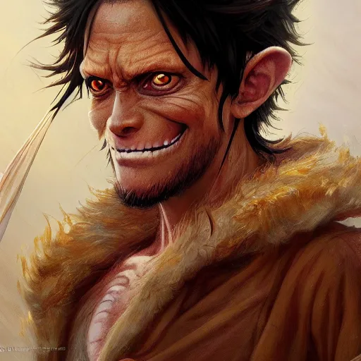 Image similar to monkey d luffy as a realistic fantasy d & d character, close - up portrait art by donato giancola and greg rutkowski, realistic face, digital art, trending on artstation