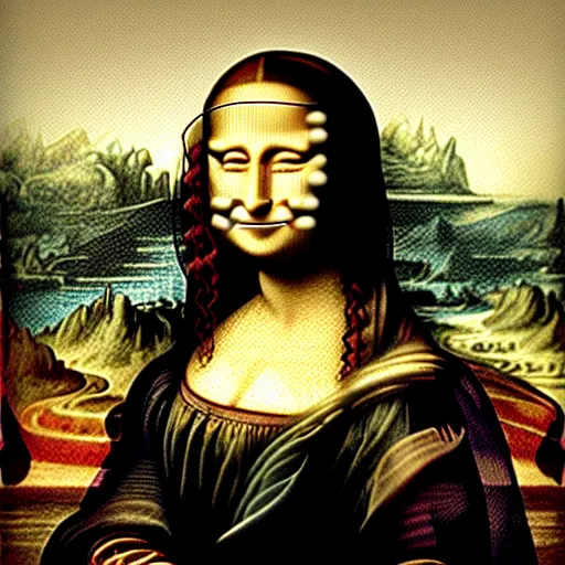 Prompt: the Mona Lisa staring at you head on