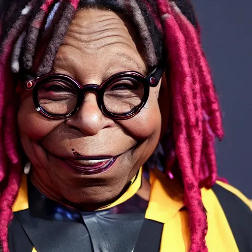 Prompt: Whoopi Goldberg as harley quinn, 8k, high definition, highly detailed