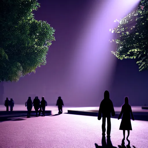 Prompt: shadow people walking in the park, made from the side, 2 d ultra realistic, lens flare, atmosphere, glow, detailed, intricate, full of colour, cinematic lighting, trending on artstation, 4 k, hyperrealistic, focused, extreme details, unreal engine 5, cinematic, masterpiece, ultra realistic, hyper realistic, highly detailed, sharp focus, digital art