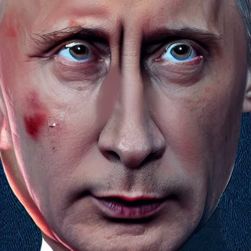 Image similar to bodyhorror portrait of vladimir putin who became an giant lovecraftian worm, photo - realistic, color image, 2 k, highly detailed