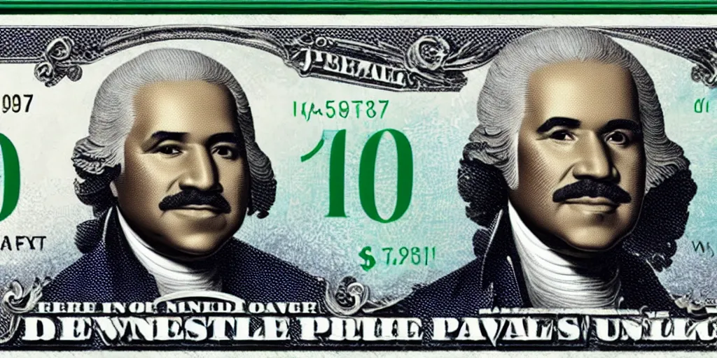 Image similar to Steve harvey as George Washington on the 1 dollar bill