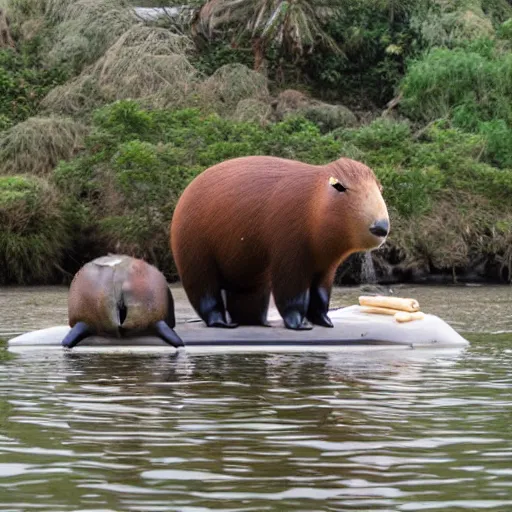 Prompt: capybaras nft by bored ape yacht club and matt groening
