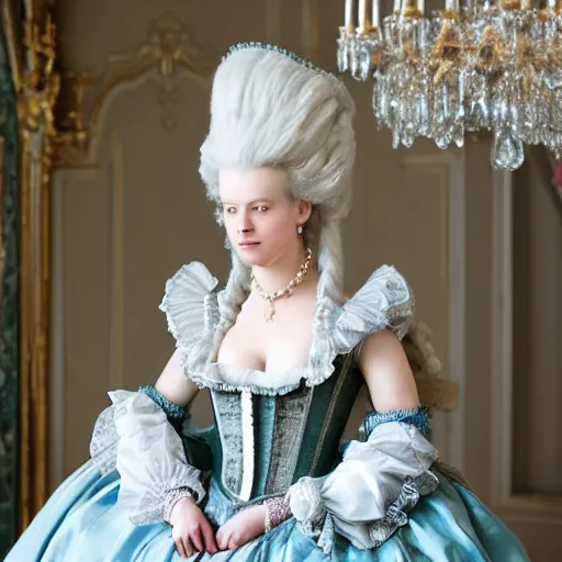 Image similar to marie antoinette in versailles, wow 4 k detail fantasy, matte painting, realistic materials, photo realistic, postprocessing, cinematic, hyperrealistic, studio lighting, ekaterina, the tudors, photography by richard jenkins