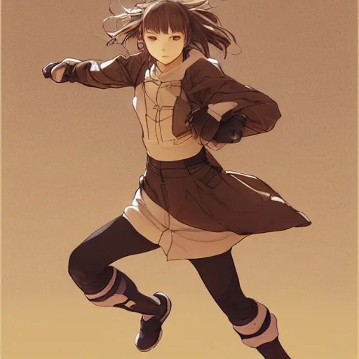 Prompt: a girl is running, sport clothing, last exile, anime style, brown short hair, hair down, symmetrical facial features, from arknights, hyper realistic, rule of thirds, extreme detail, detailed 4 k drawing, safebooru, realistic lighting, by alphonse mucha, greg rutkowski, backlit