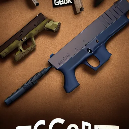 Image similar to Glock 19 movie poster, made by Pixar studios