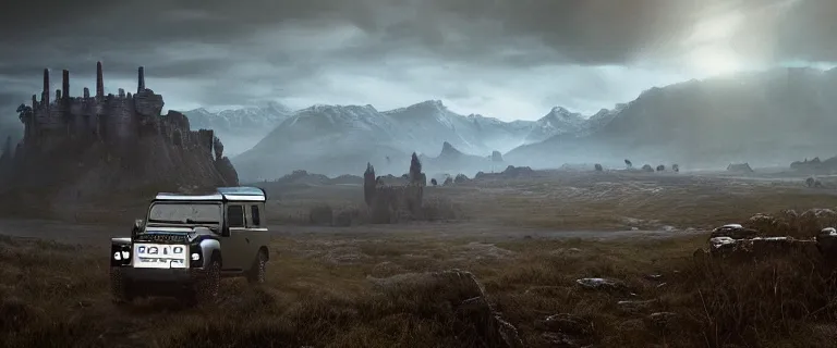 Land Rover Defender 110 (1985), an epic fantasy, | Stable Diffusion ...