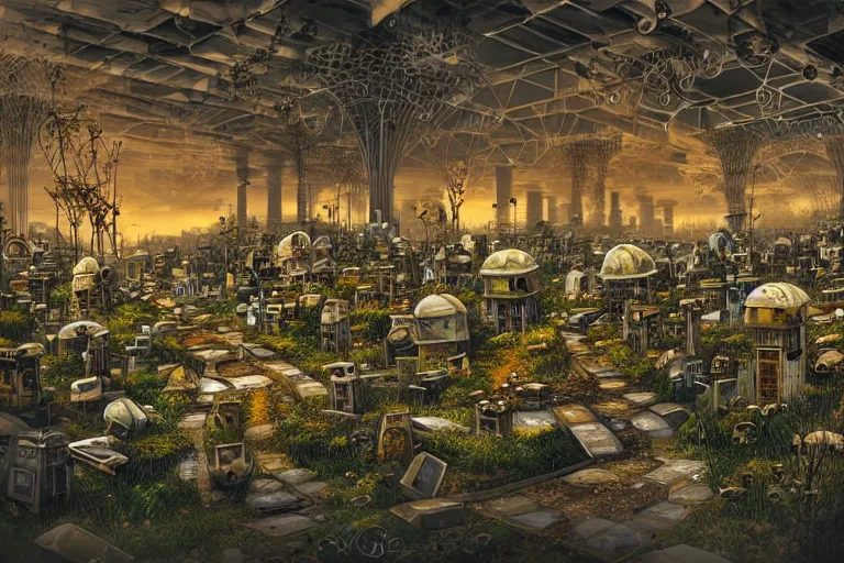 Image similar to elegance futuristic favela graveyard honeybee hive, art nouveau environment, industrial factory, award winning art, epic dreamlike fantasy landscape, ultra realistic,