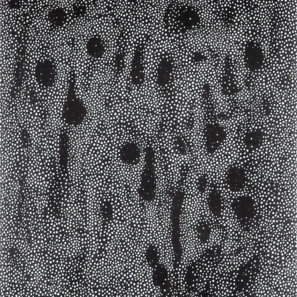 Image similar to face made out of planet, faceless people dark, dots, drip, stipple, pointillism, technical, abstract, minimal, style of francis bacon, asymmetry, pulled apart, cloak, hooded figure, made of dots, abstract, balaclava