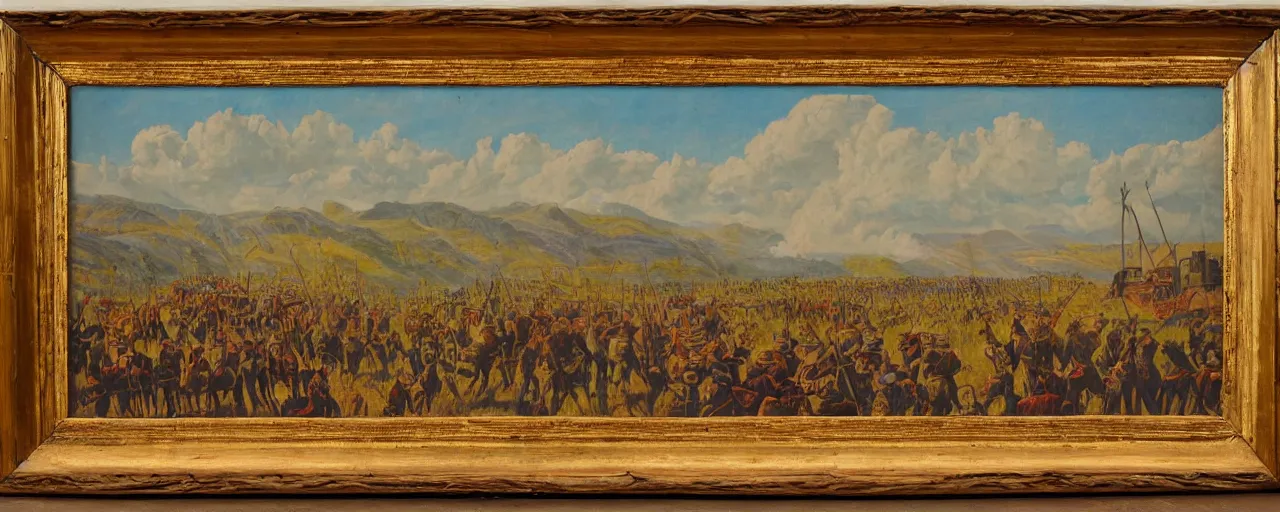 Image similar to western expansion painting, manifest destiny, USA, turn of the century, railroad