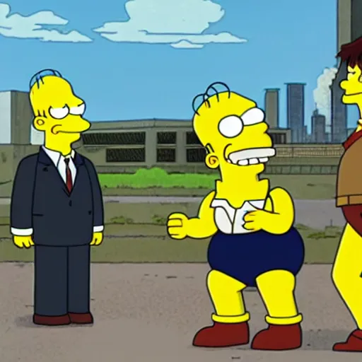 Prompt: a scene of cowboy bebop with homer simpson in it
