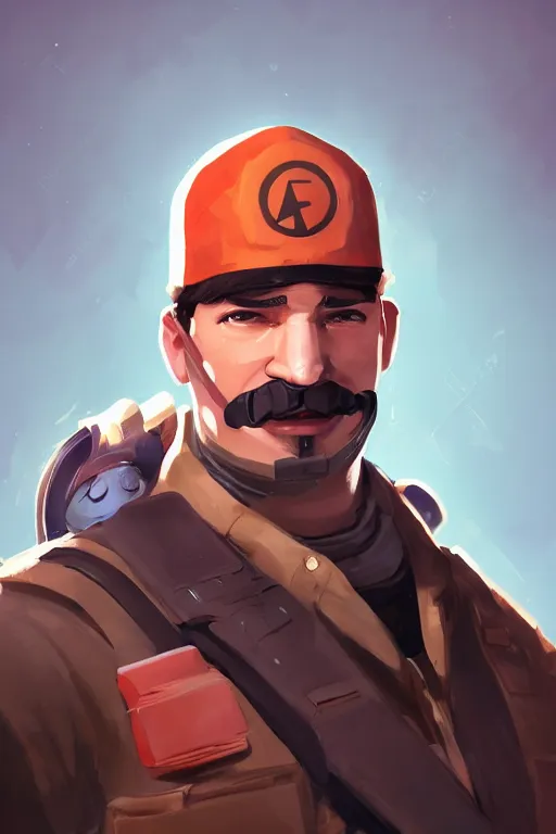 Prompt: beautiful highly detailed realistic character portrait team fortress 2 engineer, detailed character art by ismail inceoglu, trending on artstation