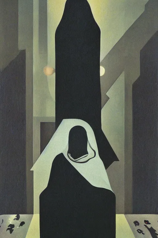 Prompt: Priestess of the Void of the Black Hole by Karel Thole, oil on canvas,