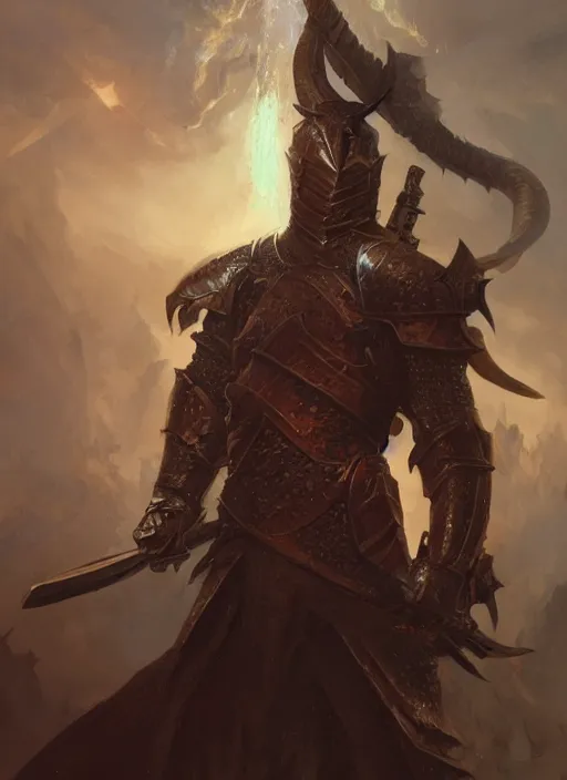 Image similar to portrait of a draconic knight, holding a claymore, victorian, concept art, detailed face, fantasy, close up face, highly detailed, cinematic lighting, digital art painting by greg rutkowski