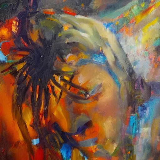 Image similar to Wonder and amazement, an expressive oil painting by Wes Wilson