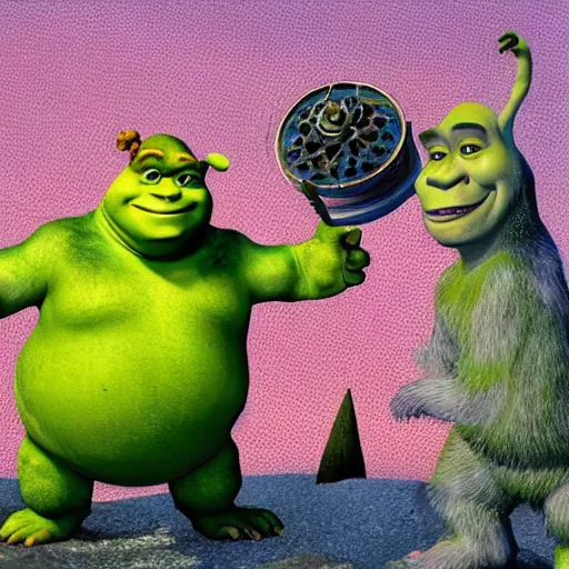 Image similar to shrek, intricate