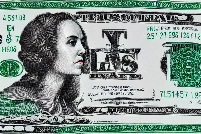 Image similar to reylo kissing dollar bill design