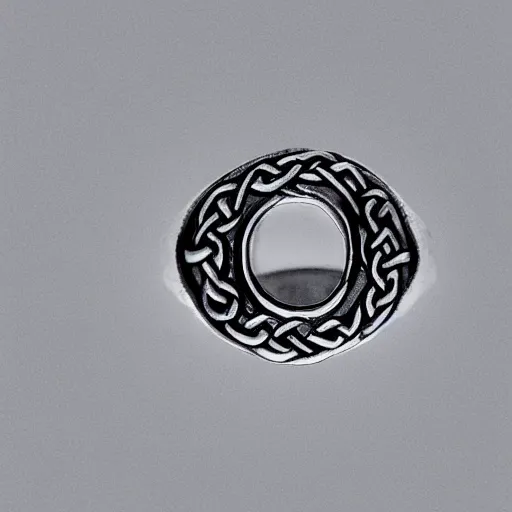 Image similar to perfect studio photography of a celtic ring on a white surface