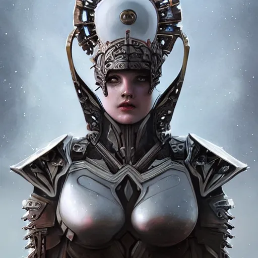 Prompt: porcelain in full warrior synthetic armor, soft painting of a curiosities graceful futuristic multidimensional carnival, perfectly detailed, symmetrical accurate intricate sensual features, highly detailed, artstation, sharp focus, tom bagshaw