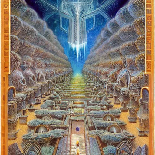 Image similar to intricate detailed, gilbert williams, halls of amenti, thoth, tehuti, lemuria, agartha,