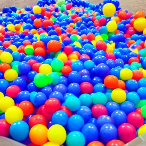 Prompt: the ocean but it's a plastic ball pit