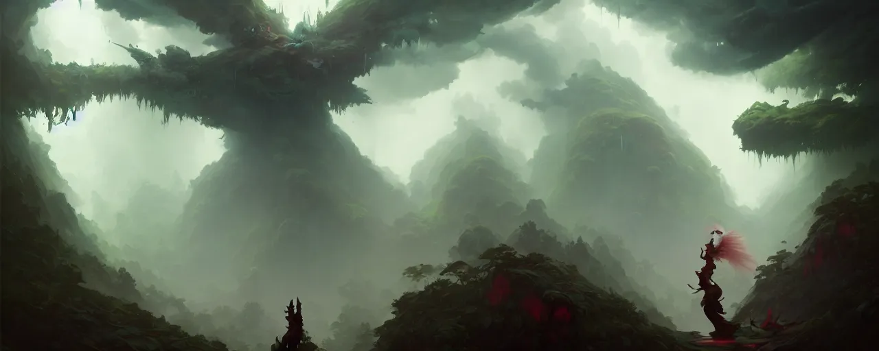 Image similar to cloud forest guardian by peter mohrbacher and craig mullins and james jean and marc simonetti and mark rothko