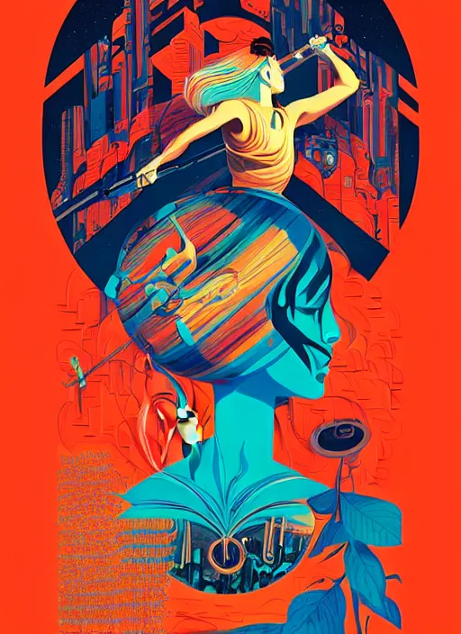 Image similar to concert poster for the band cave in, tristan eaton, victo ngai, artgerm, rhads, ross draws