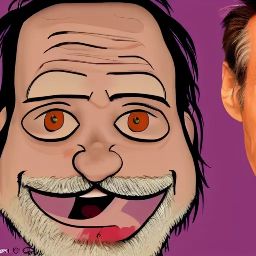 Image similar to cartoon of jim carrey by terry gilliam, hd, detailed, 4 k, award winning