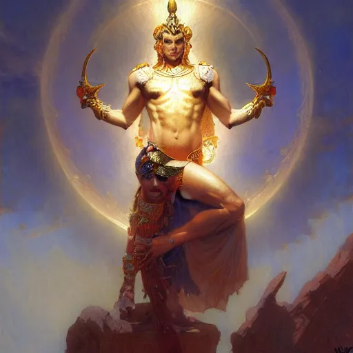 Image similar to god of moon, fantasy, painting by gaston bussiere, craig mullins, j. c. leyendecker, trending on artstation