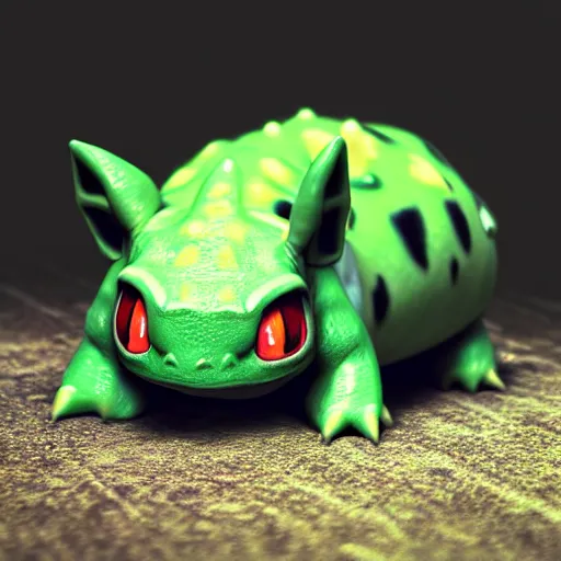 Image similar to photography of a realistic bulbasaur animal, ultra detailed, 8 k, cinematic lighting, natural background, trending on artstation, pokemon