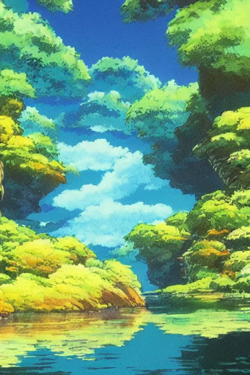 Image similar to beautiful water, lake, studio ghibli still,