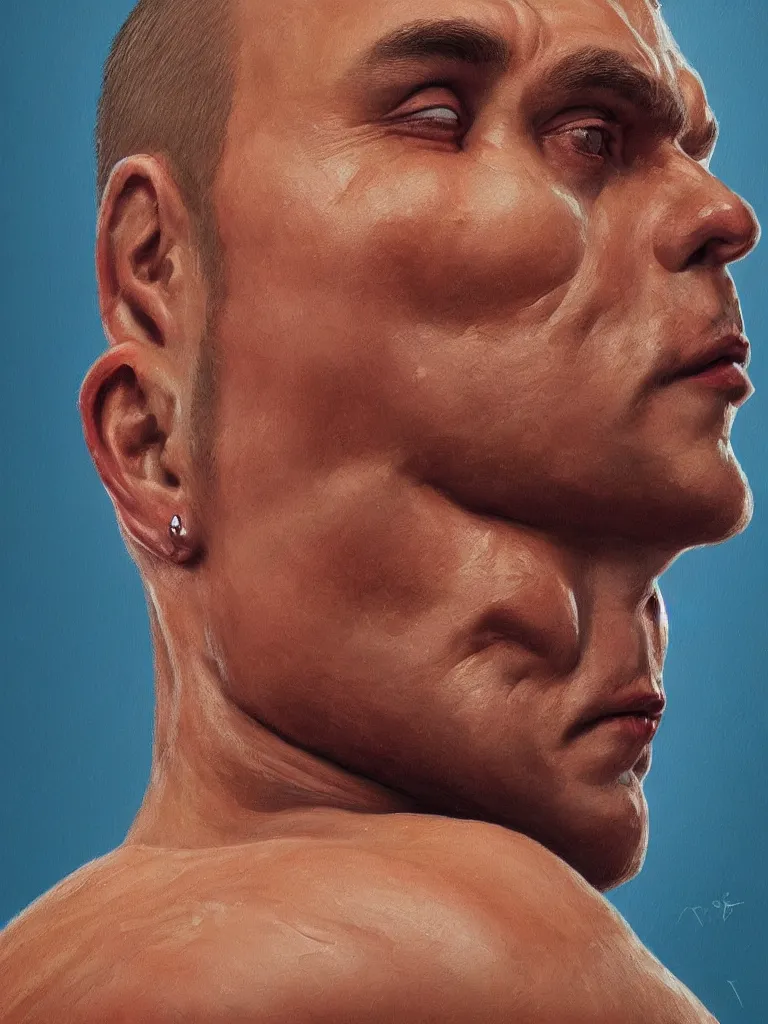 Prompt: close up portrait of a russian body builder, painted character portrait, highly detailed, digital painting, artstation, concept art, sharp focus, illustration, art by andrey remnev