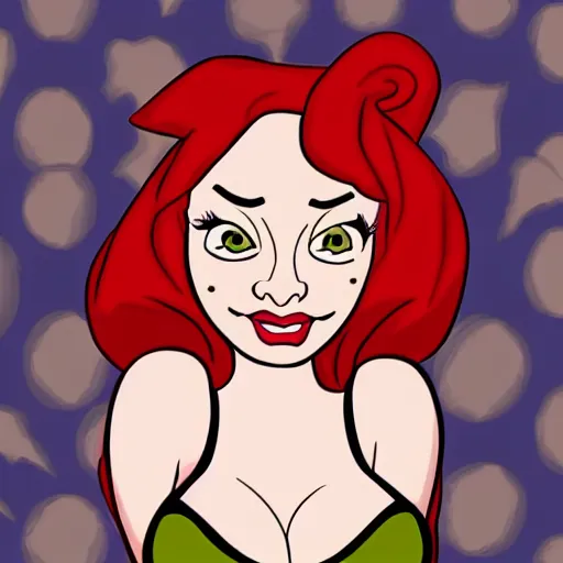 Image similar to christina hendricks drawn in ren and stimpy art style