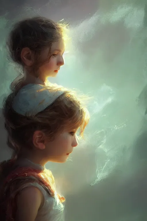 Image similar to Atlantis little girl, joyful, close-up portrait, intricate, elegant, volumetric lighting, scenery, digital painting, highly detailed, artstation, sharp focus, illustration, concept art, ruan jia, steve mccurry