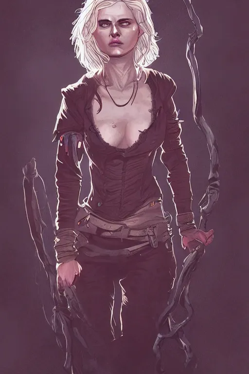 Image similar to ciri lion cub of cintra in sleepy hollow, full body, big two toned eyes, teeth gritted, horror, intricate details, cinematic, epic, realistic, anatomy, tomer hanuka, uplight, artstation, photorealistic, scary